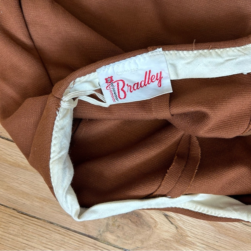 Vintage 60s Milk Chocolate Mini Skirt Shorts View 5